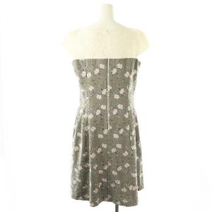 TOCCA MARINE SNOW ドレス ワンピース ミモレ ロング 半袖 6 白 ホワイト グレー /AT OS