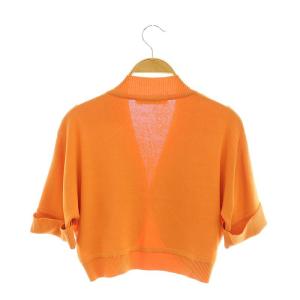 miss ashida ショート丈ボレロ カーディガン 前開きトッパー 半袖 M オレンジ /AT OS