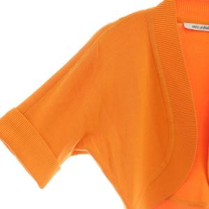 miss ashida ショート丈ボレロ カーディガン 前開きトッパー 半袖 M オレンジ /AT OS