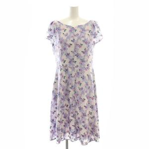 FLOWER SHOWER ドレス ワンピース ミモレ ロング 6 紫 パープル /AT OS