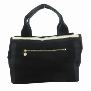 TOCCA トートバッグ ロゴ 刺繍 キャンバス 黒 ブラック /HO