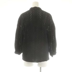 CLANE カットエンブロイダリートップ ブラウス プルオーバー 九分袖 1 ブラック /DF OS