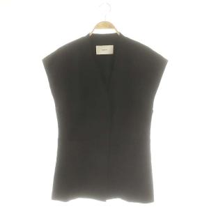 Satin Over Vest ベスト Vネック 前開き 38 ブラック /ES OS