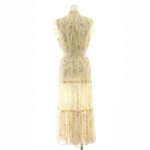 SNIDEL ティアードプリーツワンピース ロング 1 アイボリー /DF OS