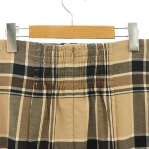 SNIDEL ハイウエストタイトヘムフレアチェックスカート 1 ベージュ 黒 /MI OS