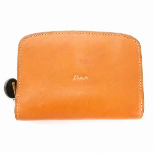 二つ折り財布 ウォレット ラウンドファスナー レザー 茶 ブラウン /AE