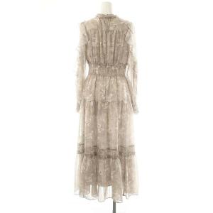 Apuweiser-riche トーンフラワーワンピース ロング 長袖 1 グレージュ /DF OS