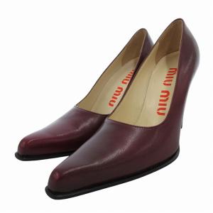 パンプス ハイヒール ポインテッドトゥ レザー 36.5 ボルドー 赤 /FF