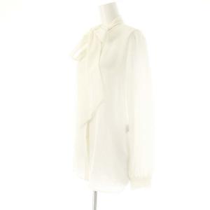 Aveniretoile 24SS パールボタンリボンタイブラウス 長袖 36 ホワイト /DF OS