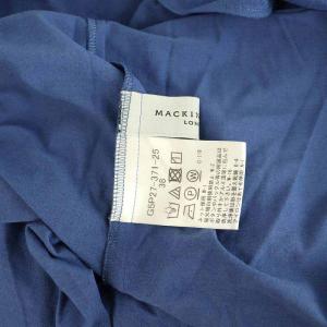 MACKINTOSH LONDON 近年モデル シアーコットンナイロンブラウス 五分袖 ギャザー プルオーバー フリル 38 ブルー /MY