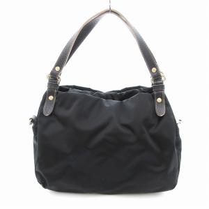 ハンドバッグ ミニトート ショルダー 2WAY ナイロン 黒 ブラック /UO