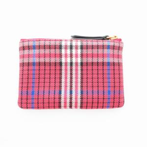 Mulberry ジップコインポーチ キャンバス タータンチェック ピンク系 /UO