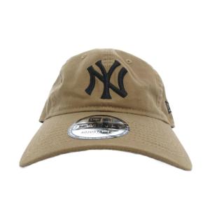 NEW ERA タグ付き 9THIRTY クラシックロゴ ノンウォッシュコットン キャップ 帽子 刺繍 S/M ベージュ