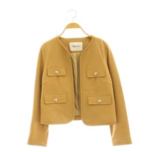 ノーカラーフラップポケット ジャケット 羊革 38 ベージュ /MI OS