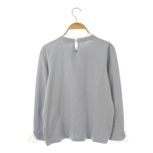 TO BE CHIC レースコンビ ニットプルオーバー カットソー 42 サックスブルー 白 /CX OS