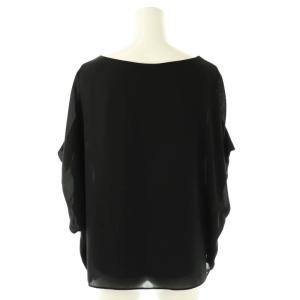 TO BE CHIC フェイクパール装飾 ソフトジョーゼットブラウス 半袖 40 ブラック /DF OS