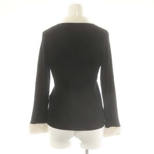 Diagram GRACE CONTINENTAL 衿付リブニットトップ ニットシャツ 長袖 36 ブラック /DF OS