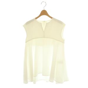 ノースリーブ スキッパーブラウス バックテール 34 ホワイト /ES OS