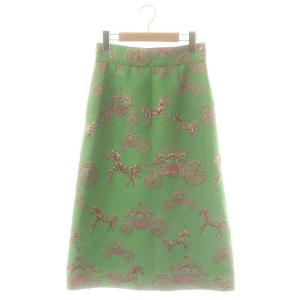 ホースジャガードスカート 台形 2 緑 ピンク ピンクゴールド色 /MI OS