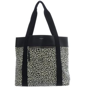 トートバッグ キャンバス×レザー レオパード 634716
