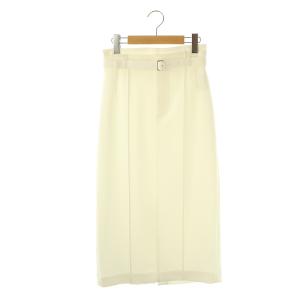 24SS ダブルウエストタイトスカート ミモレ ロング 1 白 ホワイト /AT OS