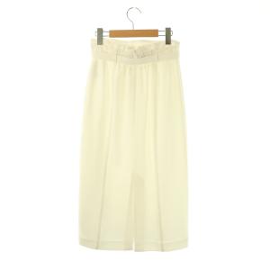 JUSGLITTY 24SS ダブルウエストタイトスカート ミモレ ロング 1 白 ホワイト /AT OS