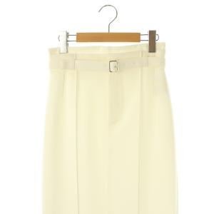 JUSGLITTY 24SS ダブルウエストタイトスカート ミモレ ロング 1 白 ホワイト /AT OS