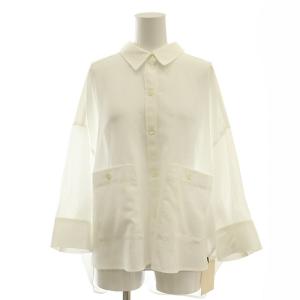 24AW コクーンシルエットシャツ ブラウス 七分袖 前開き 36 白 /NR OS