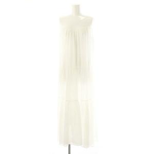 24SS シアードレープマキシ ワンピース ロング ノースリーブ 36 ホワイト /DF OS