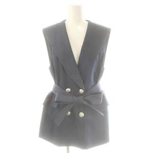 24SS セーラーカラーベスト ダブル 36 ネイビー /DO OS