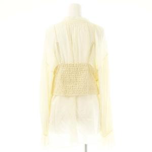 GRACE CONTINENTAL 25SS 2点セット レースキャミ付カフタンブラウス 長袖 シアー 36 アイボリー ライトベージュ /DO