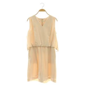 24SS ショートサロペット ノースリーブ オールインワン 36 ベージュ /NR OS