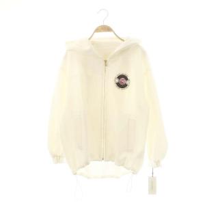 25SS エンブレムフーディ パーカー ジップアップ 36 ホワイト /DF OS