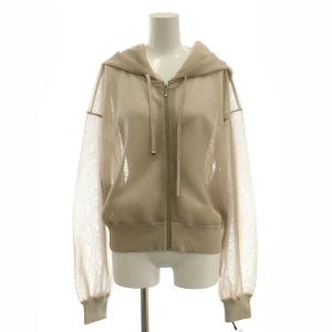 25SS シアーニットパーカー ジャケット ジップアップ 前開き 36 ベージュ /NR OS