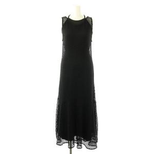 23AW メッシュマーメイドレイヤードOP ワンピース ノースリーブ S 黒 /MI OS SH