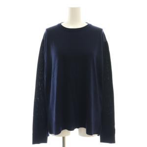 FF30 クルーネック オーバープルオーバー ニット セーター 長袖 紺 ネイビー /AQ OS