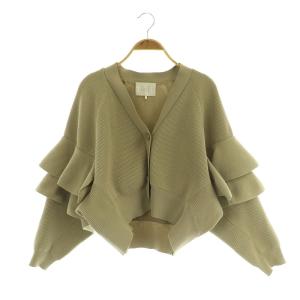 フリルカーディガン ニット 長袖 F カーキ /MY OS