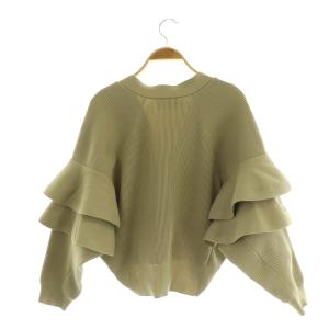 Chesty フリルカーディガン ニット 長袖 F カーキ /MY OS