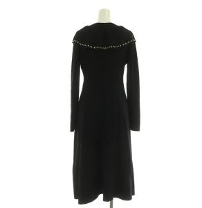 CELFORD ホットフィットニットドレス ワンピース ロング 長袖 スタッズ 38 ブラック /MY OS