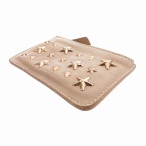 JIMMY CHOO コインケース 小銭入れ 星 スタッズ レザー ベージュ /HO AA