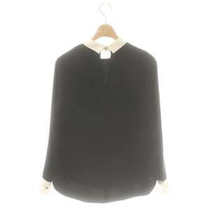 VERMEIL par iena 23AWリングツイードバイカラーブラウス 黒 白 /MI OS