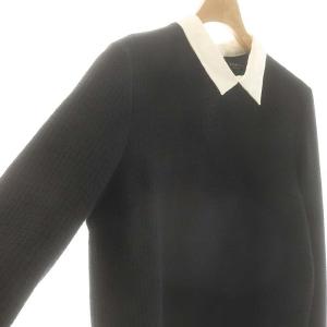 VERMEIL par iena 23AWリングツイードバイカラーブラウス 黒 白 /MI OS