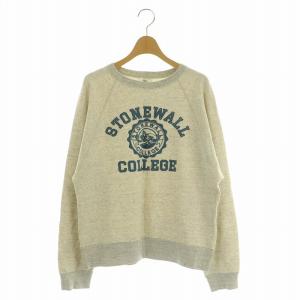 STONE WALL SWEAT ストーンウォールスウェット トレーナー 長袖 フロッキーロゴ F ライトグレー