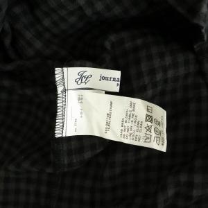 JOURNAL STANDARD LUXE 24AW シャーリングチェック フリルパフブラウス 長袖 バンドカラー グレー /MY OS