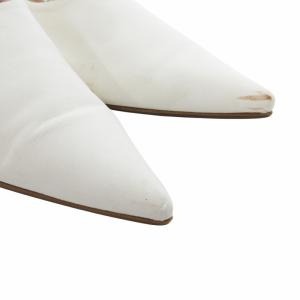 PIPPICHIC PINA BOKLE パンプス チャンキーヒール ポインテッドトゥ レザー 37 24.0cm 白 ホワイト