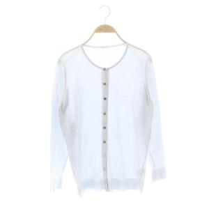 FF grace クルーネックカーディガン ニット 長袖 金ボタン 36 ライトブルー /DO OS
