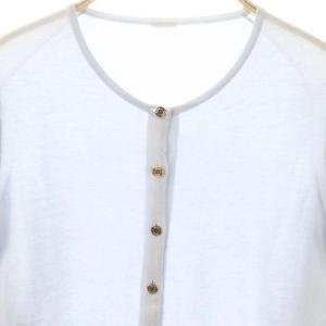 MUSE de Deuxieme Classe FF grace クルーネックカーディガン ニット 長袖 金ボタン 36 ライトブルー /DO OS