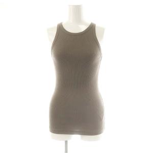 24SS rib new タンクトップ カットソー コットン カーキ /DO OS