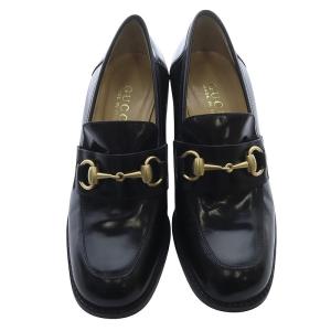 GUCCI ホースビット ヒールローファー レザー 36C 黒 ブラック 100 356 /SR20