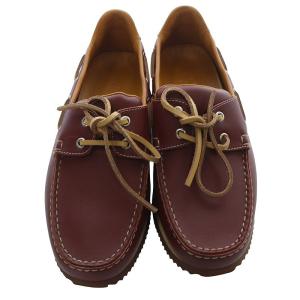 HERMES レザー デッキシューズ 37 ブラウン